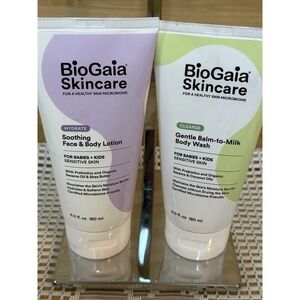 BioGaia Skincare Gentle Balm-to-Milk Body Wash & Soothing Face Body Lotion 180ml